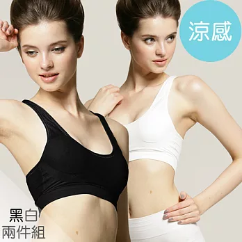 足下物語 穩動深U舒型Bra 二件組(S-L) (黑白)M黑+白
