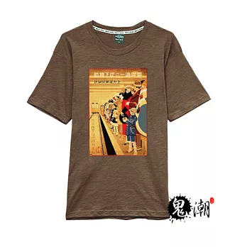 【男人幫 Man’s Shop】JU021*鬼潮系列【日式復古通勤時刻短袖T恤】日系竹節布料必敗款咖啡色 M號