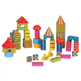 【Classic world 】德國經典木玩-客來喜德國彩繪城市積木(40pcs)