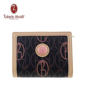 義大利《Roberto Mocali》舞蝶甜心13卡中翻頁短夾(黑)(RM-39201)