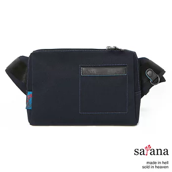 satana - 簡約兩用斜背包/腰包 -墨藍色