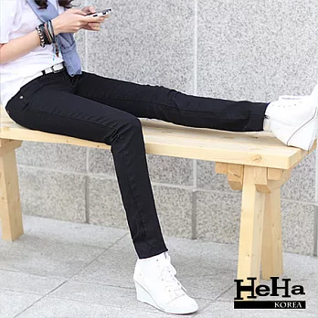 鉛筆褲 彩色彈力休閒百搭牛仔褲 六色-HeHa-30(黑色)