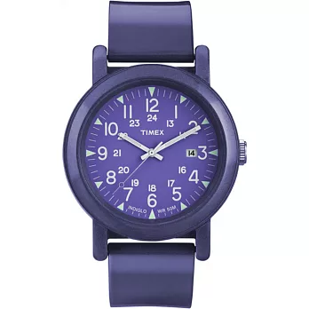 【TIMEX】美國第一品牌 INDIGLO全面夜光指針表 40mm (紫 T2N875)