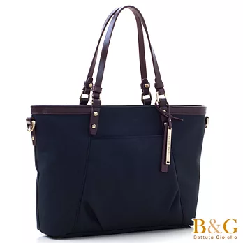 【B&G】真皮荷莉百搭A4文件二用包(絲光黑)