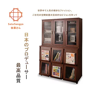 【Sato】PLUS時間旅人三門玻璃+六門櫃‧幅111cm(整組)