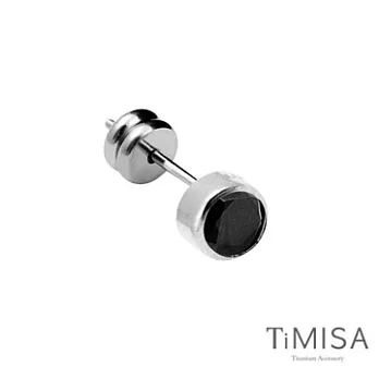 TiMISA《極簡晶鑽》(黑色)純鈦耳針一只