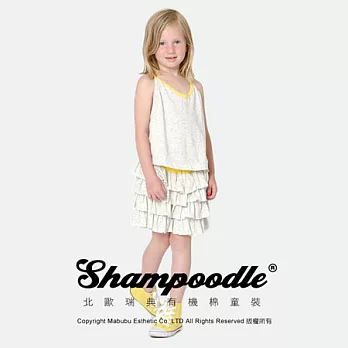 瑞典有機棉童裝Shampoodle彈性荷葉邊褲裙70米白