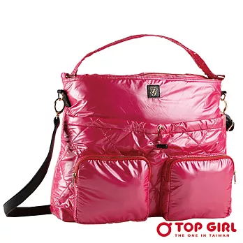 【TOP GIRL】女生奢華時尚氣質手提側背包(粉桃紅)無粉桃紅