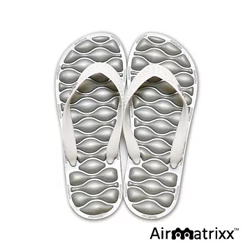 【Airmatrixx】全世界第一雙全氣墊夾腳氣泡拖鞋(銀底白)S銀底白