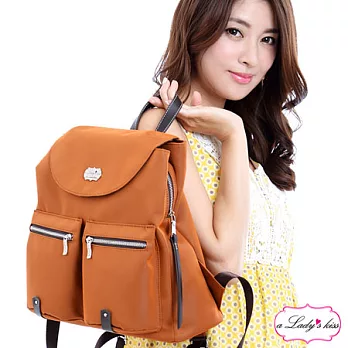 【a Lady ’s真皮】安娜雙流蘇掀蓋三隔層後背包(彩橘)
