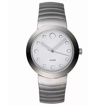【ALESSI】watch.it銀色機械腕錶 (白 AEAL16000)