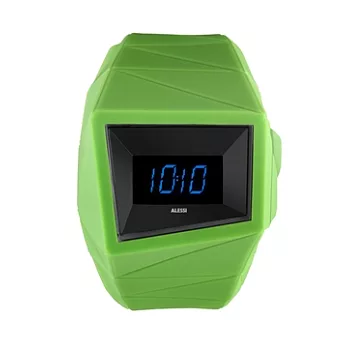 【ALESSI 】幾何線條立體電子手錶 (綠 AEAL22002)