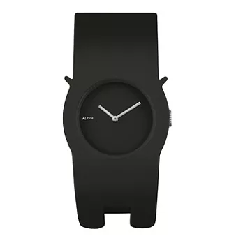 【ALESSI 】慵懶的貓造型手環錶 (黑 AEAL24000)
