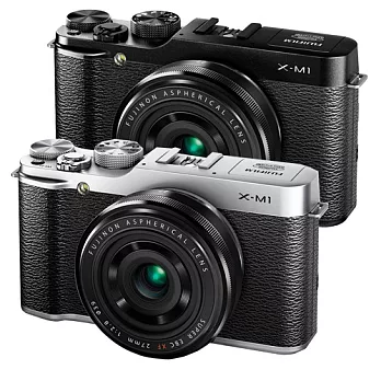 FUJIFILM X-M1附XF27mm 單鏡組(中文平輸) - 加送SD32G+專用鋰電池+防潑水相機包+中型腳架+多功能讀卡機+相機清潔組+硬式保護貼黑色