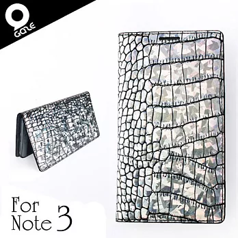 Gaze Hologram Croco Samsung Galaxy Note3銀鑽漆鱷紋手工真皮保護套