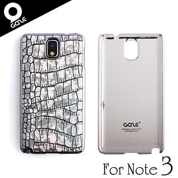 Gaze Hologram Croco Samsung Galaxy Note3 銀鑽漆鱷紋手工真皮背蓋保護殼