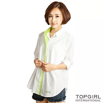 【TOP GIRL】風情萬種寬版造型襯衫-女S經典白