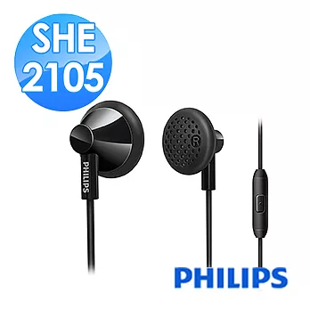 PHILIPS 飛利浦 手機專用 耳塞式耳機 SHE2105BK(酷炫黑)