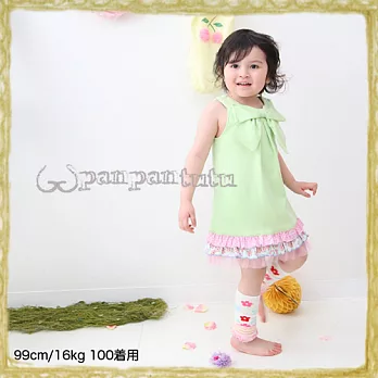 Panpantutu 大蝴蝶結洋裝-蘋果綠M-90CM