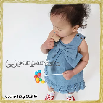 Panpantutu 大蝴蝶結洋裝-丹寧淺藍M-90