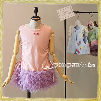 Panpantutu 蕾絲花苞洋裝(無袖)-粉(紫)M-90