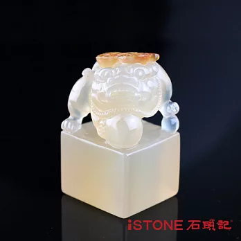 石頭記 冰彩玉髓玉璽-極富貔貅-13
