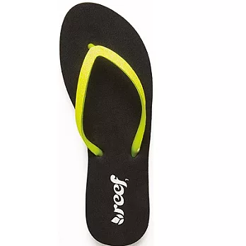 REEF 纖細亮麗橡膠織帶女款人字拖.螢光黃6螢光黃