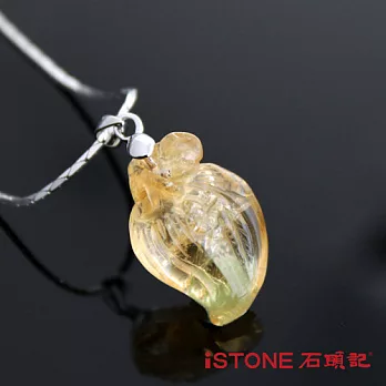 石頭記 黃水晶開運項鍊-桃-3.7g