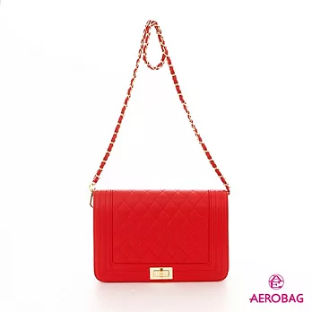 AEROBAG - LADY’S 小香菱格雙鍊條包 - 紅紅