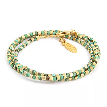 【Ettika】美國品牌~金寶石切面土耳其藍石招財開運三層手鍊