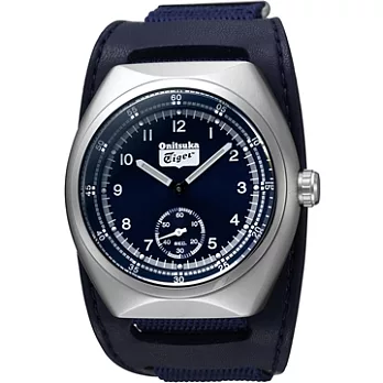 【Onitsuka Tiger】鬼塚虎日本進口精工石英錶 (銀/深藍OTTA0104)