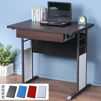 《Homelike》巧思辦公桌 炫灰系列-胡桃加厚桌面80cm(附抽屜) (四色可選)-純白色