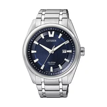 CITIZEN 嘉年華時尚聚會鈦金屬造型風格腕錶-藍面-AW1241-54L