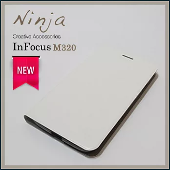 【東京御用Ninja】新款InFocus M320經典瘋馬紋保護皮套（白色）