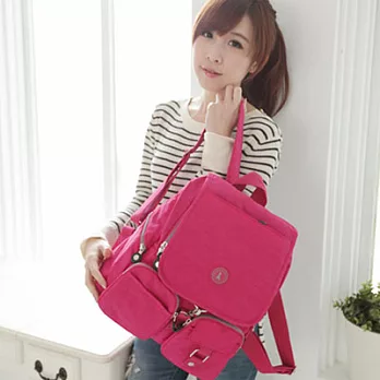 冰山袋鼠 防水大空間後背包-梅紅色-5024