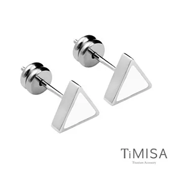 TiMISA《幾何派對-三角形》-三色 純鈦耳針一對白色