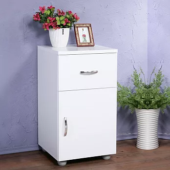 《Homelike》樂樂單門上抽櫃-純白色-固定腳墊