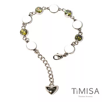 TiMISA 《絢爛時光-愛心版》-三色 純鈦鍺手鍊黃綠色