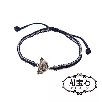 【A1寶石】魅力小狐仙-增強魅力、招桃花人際、招財開運-銀藍線款(老師推薦 開光加持)