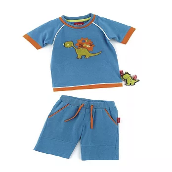 【德國Sigikid】馬卡龍藍-短袖+短褲套組-小恐龍90短袖