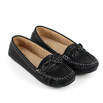 ◤Green Phoenix◥蝴蝶結簍空網格透氣休閒鞋23黑色