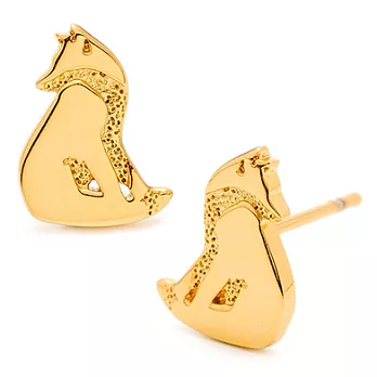 GORJANA 美國品牌 Fox Studs 立體狐狸耳環 925純銀鑲18K金