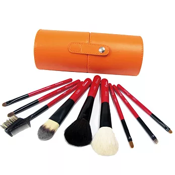 Galatea葛拉蒂靚顏亮麗橘圓筒短柄貂毛刷具9支裝套組