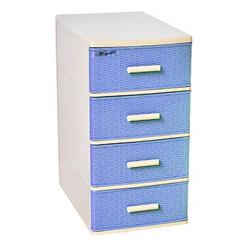 【nicegoods 好東西】彩藤風四層抽屜收納櫃藍藤紋