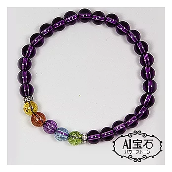 【A1寶石】五行開運-彩晶紫水晶手鍊-招財守財首選(含開光加持)
