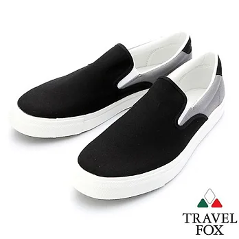 Travel Fox 經典色搭帆布鞋914121-60-39灰/黑