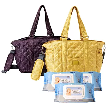 【奇哥】時尚購物媽媽袋(2色選擇)芥末黃