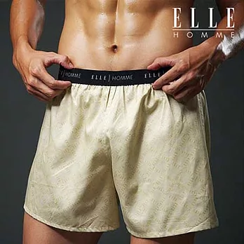 ELLE HOMME 精梳純棉印花平織平口褲《超值3件組》 卡其色M卡其色