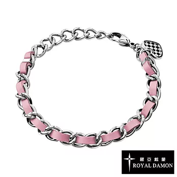 【Royal Damon羅亞戴蒙】『超吸晴』皮革手鍊 (粉紅)