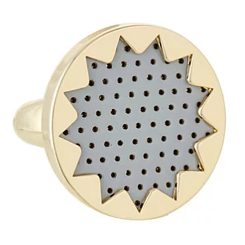 House of Harlow 1960 Perforated Medium Sunburst Ring 灰色水玉點點 太陽神琺瑯戒指 可調式戒圍